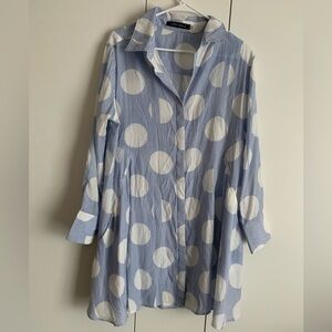 Gabby Isabella Striped Blue and White Dress